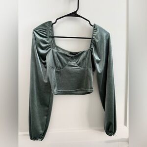 Green Velvet Women's Forever 21 crop top